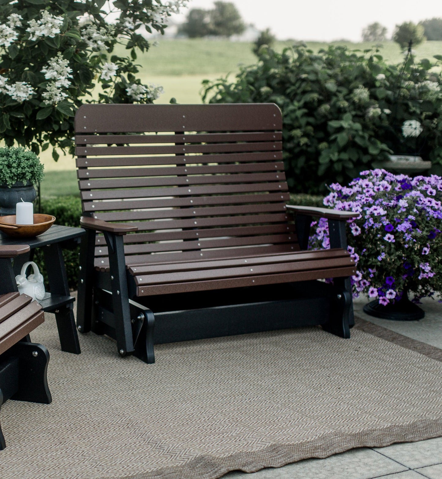 Wildridge Heritage Recycled Plastic Signature Double Glider - LEAD TIME TO SHIP 10 BUSINESS DAYS OR LESS