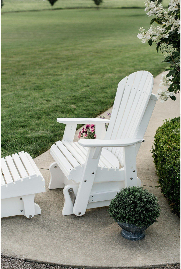 wildridge adirondack glider with gliding footrest white set