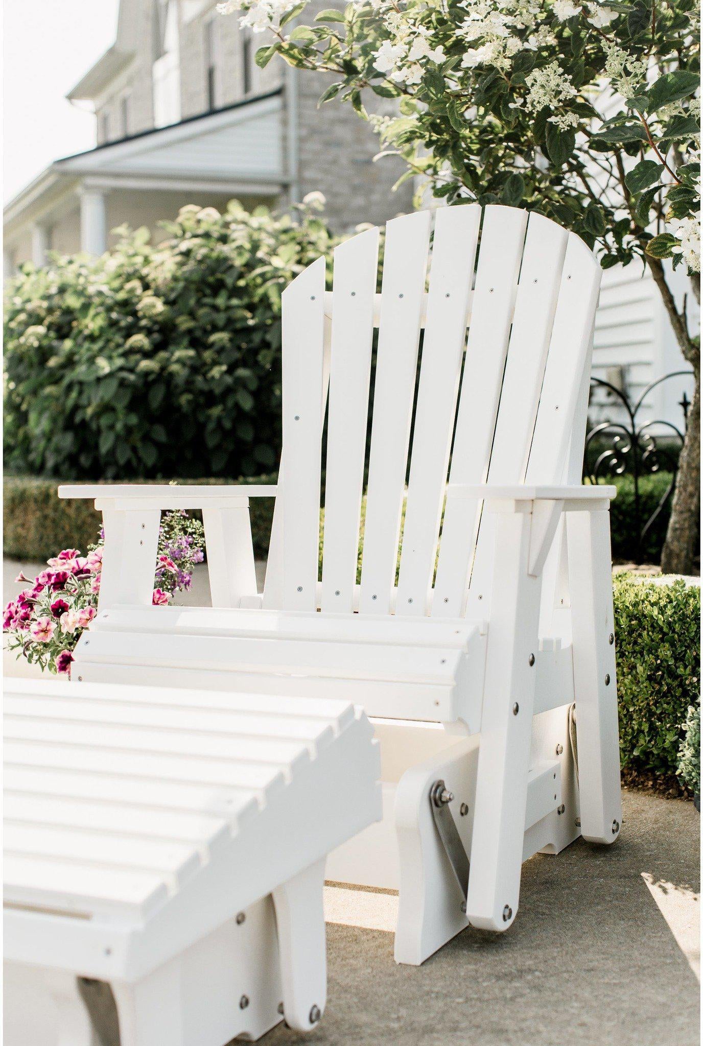 wildridge adirondack glider with gliding footrest white set