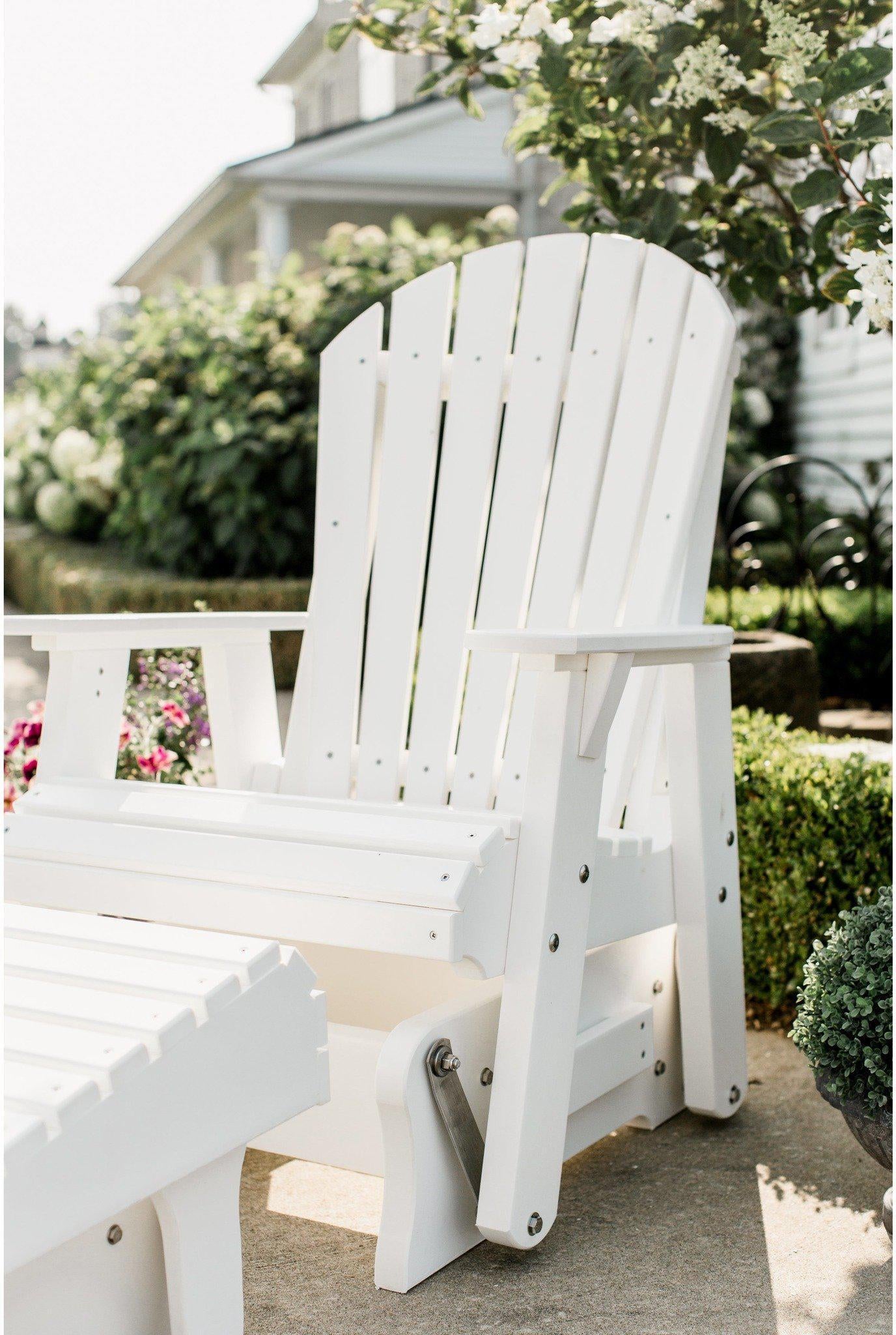 wildridge adirondack glider with gliding footrest white set