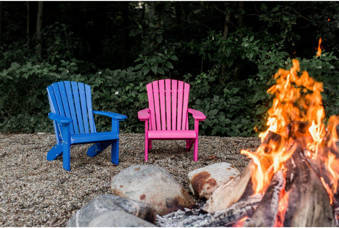 wildridge outdoor recycled plastic children's adirondack chair blue and pink