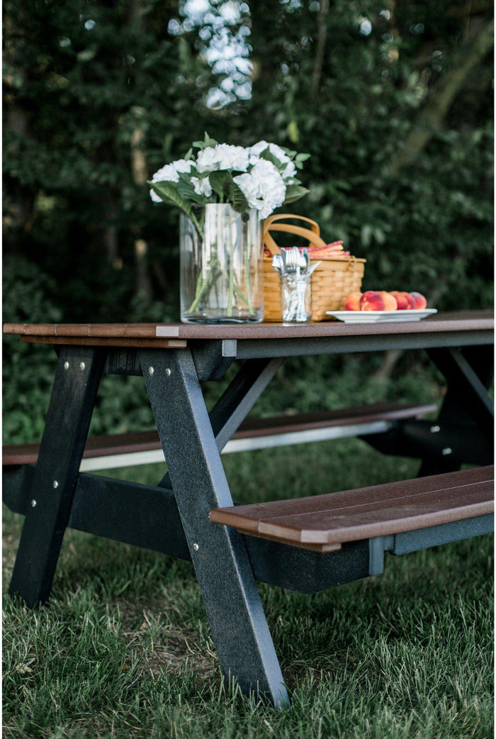 Plastic picnic table with benches best sale