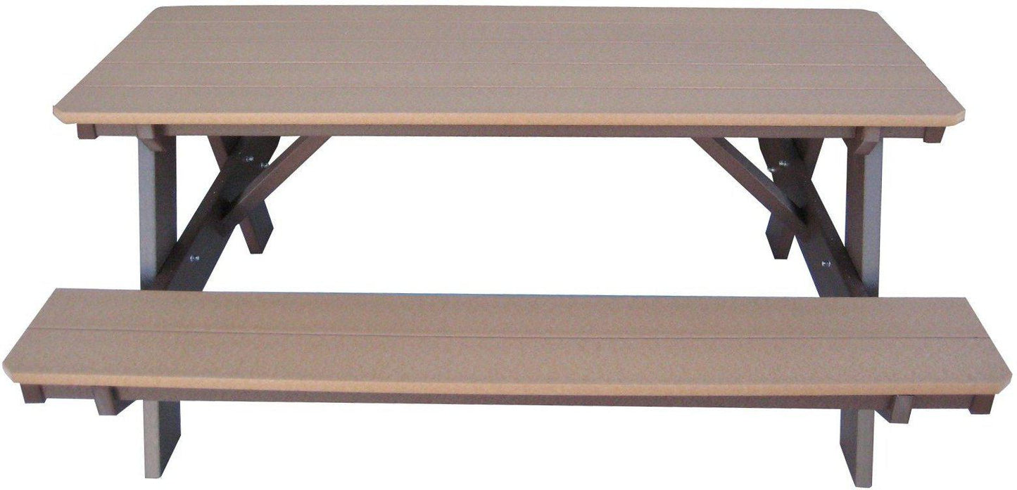 Wildridge Heritage Recycled Plastic Picnic Table Attached Benches (QUICK SHIP) - LEAD TIME TO SHIP 3 TO 4 BUSINESS DAYS