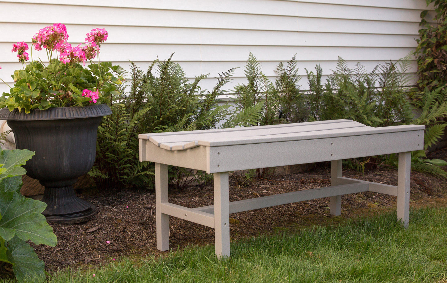 Wildridge Classic Outdoor Recycled Plastic Vineyard Bench - LEAD TIME TO SHIP 3 WEEKS