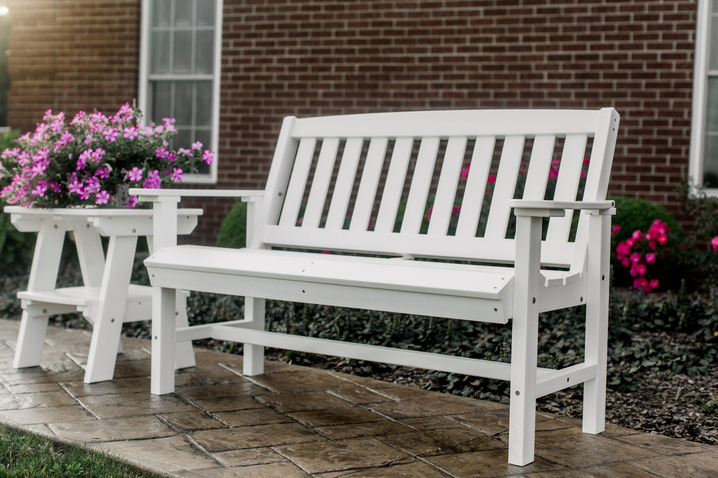 Wildridge Recycled Plastic Outdoor Mission 56” Bench - LEAD TIME TO SHIP 3 WEEKS