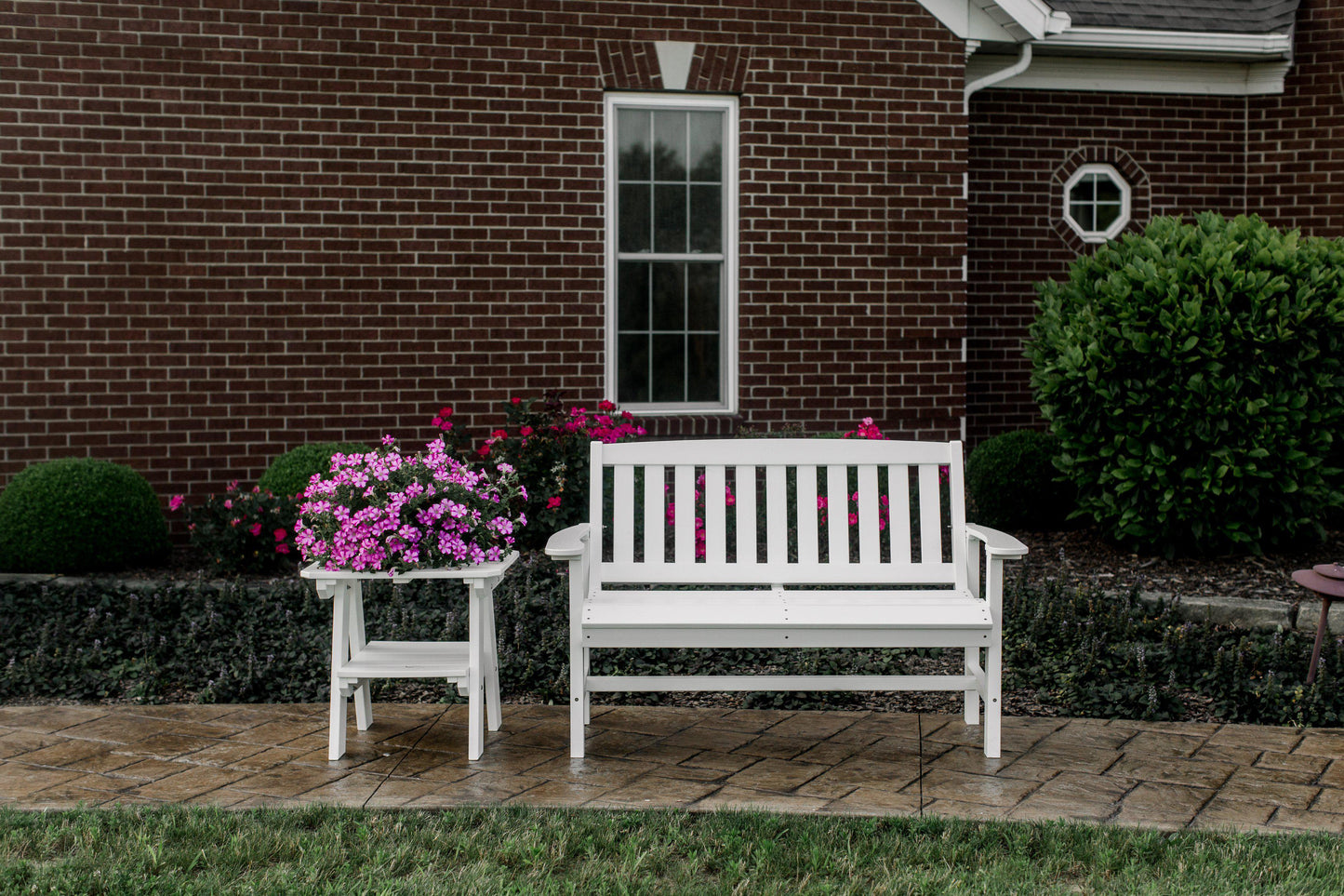 Wildridge Recycled Plastic Outdoor Mission 56” Bench - LEAD TIME TO SHIP 3 WEEKS