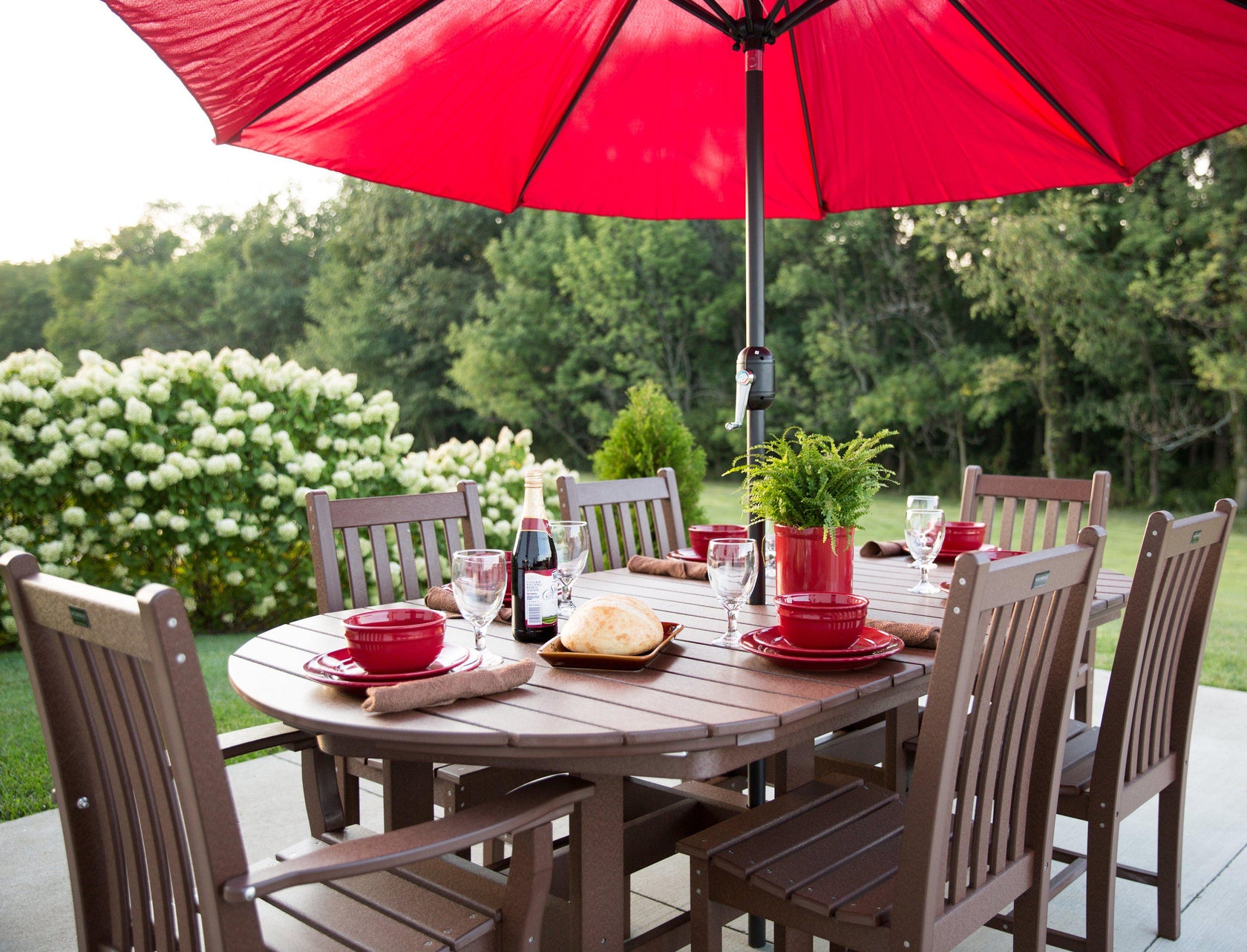 Wildridge Outdoor 7 Piece Oval Patio Dining Set Rocking Furniture