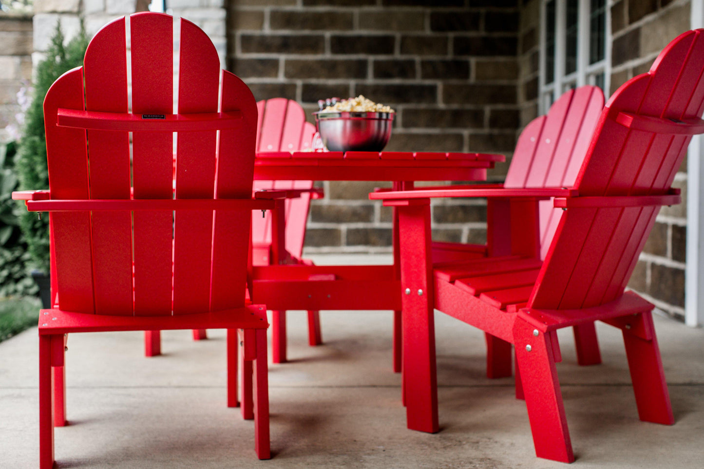 Wildridge Recycled Plastic Classic 46" Round Table Set with 4 Dining/Deck Chairs - LEAD TIME TO SHIP 6 WEEKS OR LESS