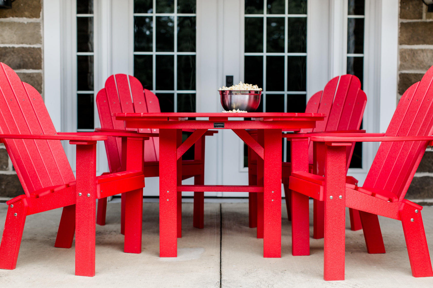 Wildridge Recycled Plastic Classic 46" Round Table Set with 4 Dining/Deck Chairs - LEAD TIME TO SHIP 3 WEEKS