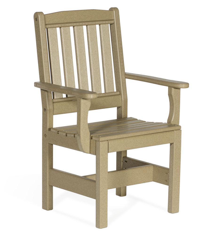 Leisure Lawns Amish Made Recycled Plastic English Garden Arm Chair (Dining Height) Model #221D - LEAD TIME TO SHIP 4 WEEKS