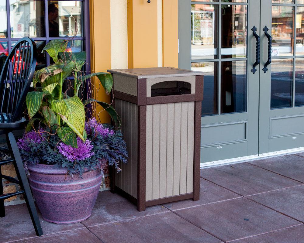 Leisure Lawns Amish Made Recycled Plastic Commercial Trash Receptacle (One Hole) Model #931 - LEAD TIME TO SHIP 4 WEEKS