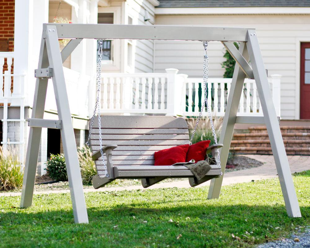Leisure Lawns Amish Made Vinyl A-Frame Model #106 [SWING SOLD SEPARATELY] - LEAD TIME TO SHIP 4 WEEKS