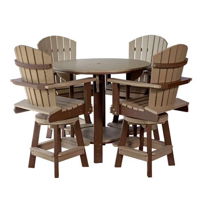 5 Piece Outdoor Bar Height Table Set Leisure Lawns Collection Rocking Furniture