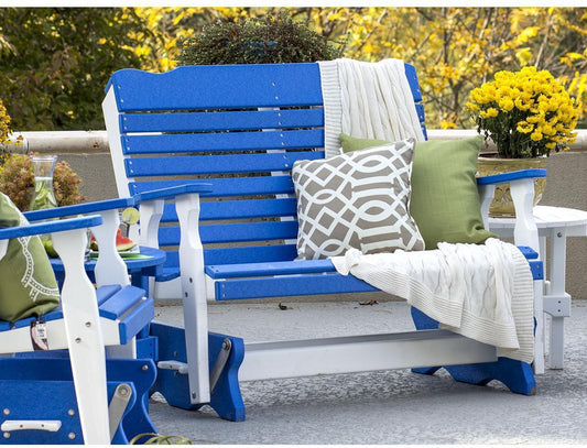 Leisure Lawns Amish Made Recycled Plastic 4' Curve-Back Glider Chair Model #406 - LEAD TIME TO SHIP 4 WEEKS OR LESS