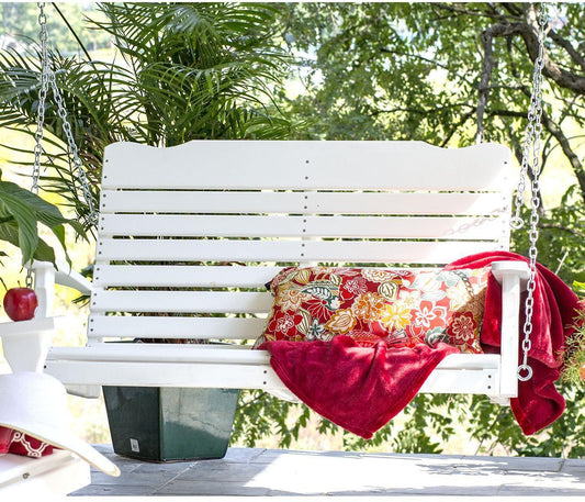 Leisure Lawns Amish Made Recycled Plastic 4' Curve-Back Porch Swing Model #416 - LEAD TIME TO SHIP 4 WEEKS