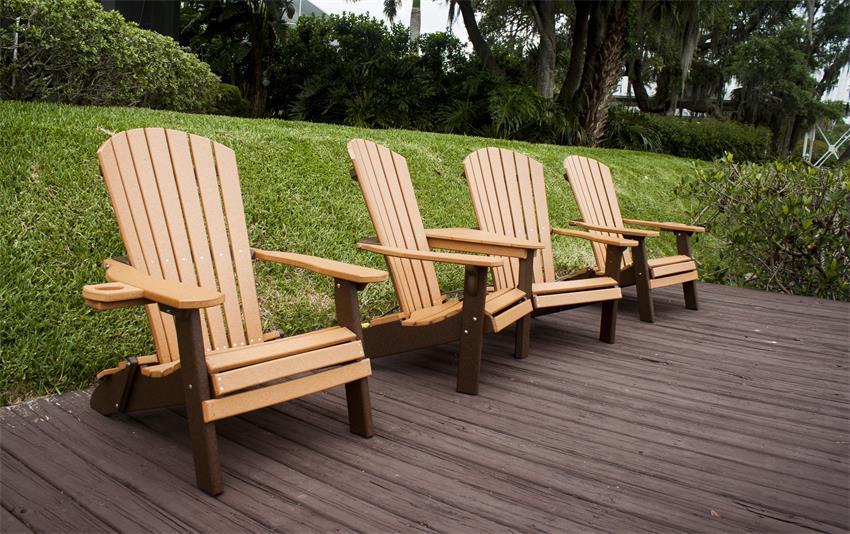 Leisure Lawns Amish Made Recycled Plastic Folding Fan-back Adirondack Chair Model #368 - LEAD TIME TO SHIP 4 WEEKS