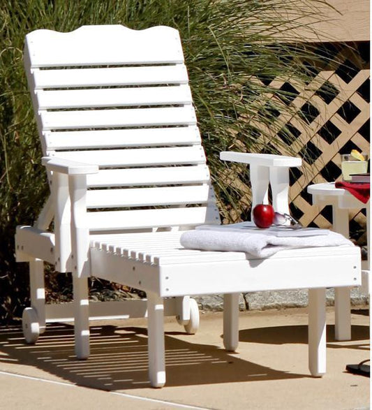 Leisure Lawns Amish Made Recycled Plastic Chaise Lounge w/ Arms Model #801A - LEAD TIME TO SHIP 4 WEEKS OR LESS