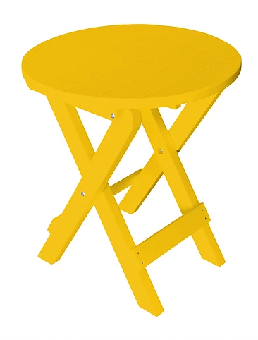 A&L Furniture Co. Recycled Plastic Round Folding Bistro Table - Lemon Yellow
