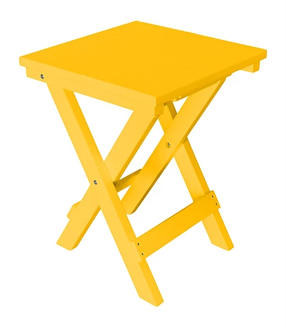 A&L Furniture Co. Recycled Plastic Square Folding Bistro Table - Lemon Yellow