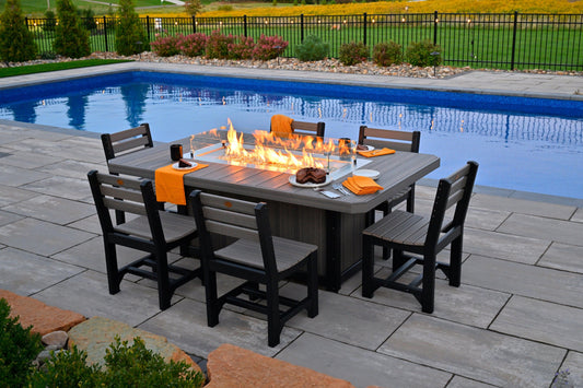 LuxCraft Recycled Plastic Lumin 79" Rectangular Counter Height Fire Table - LEAD TIME TO SHIP 3 TO 4 WEEKS