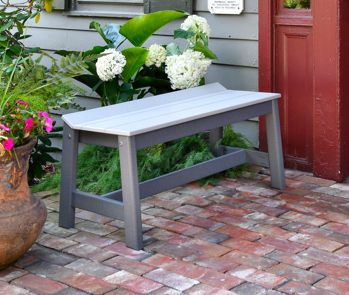 LuxCraft Recycled Plastic 41" Café Dining Bench - LEAD TIME TO SHIP 3 TO 4 WEEKS
