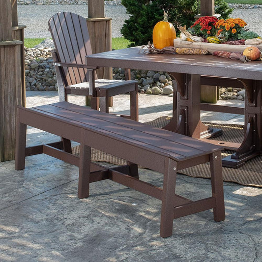 LuxCraft Recycled Plastic 72" Café Dining Bench - LEAD TIME TO SHIP 3 TO 4 WEEKS