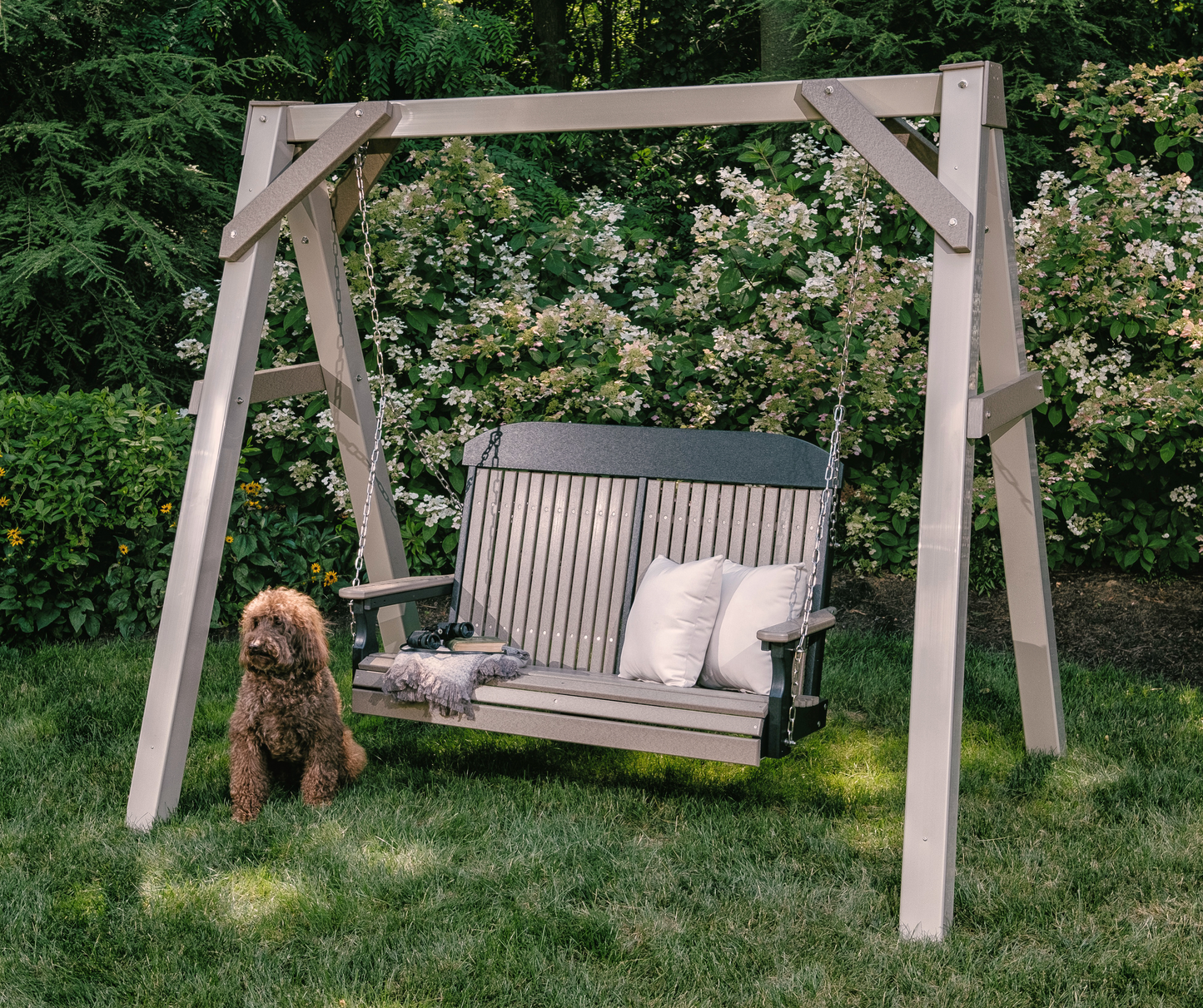 LuxCraft Classic Highback 4ft. Recycled Plastic Porch Swing  - LEAD TIME TO SHIP 7 BUSINESS DAYS OR LESS