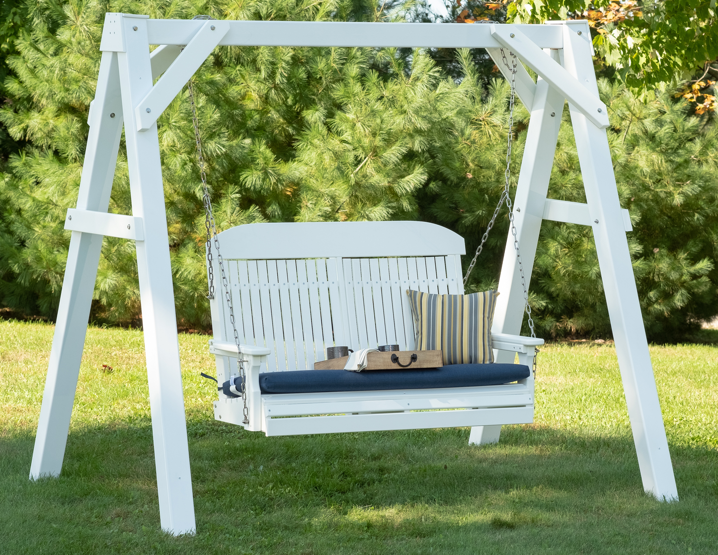 LuxCraft Classic Highback 4ft. Recycled Plastic Porch Swing  - LEAD TIME TO SHIP 10 to 12 BUSINESS DAYS