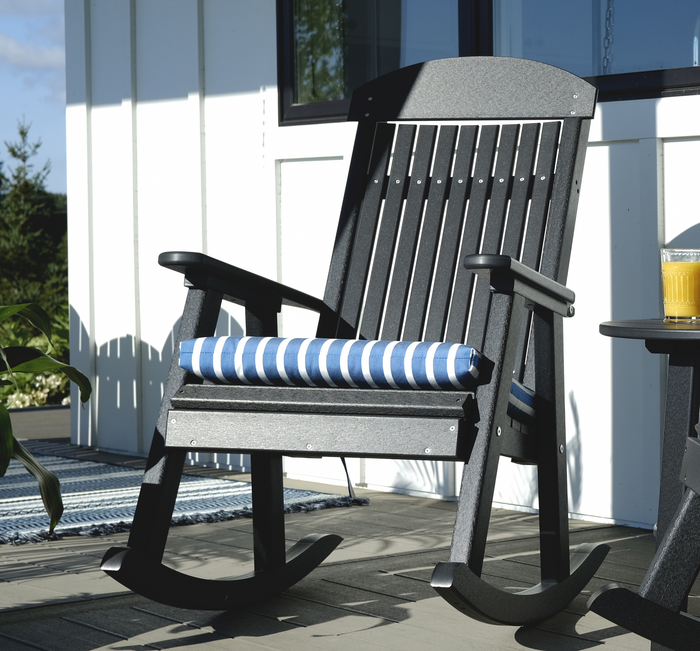 luxcraft poly classic highback porch rocking chair black