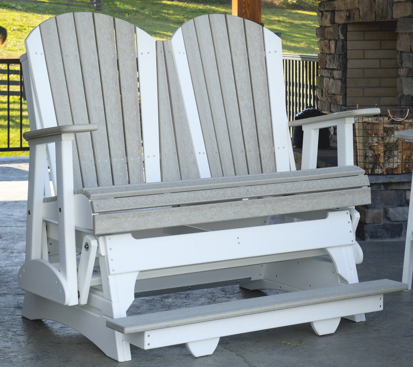 LuxCraft Recycled Plastic Counter Height 4' Adirondack Balcony Glider  - LEAD TIME TO SHIP 10 to 12 BUSINESS DAYS