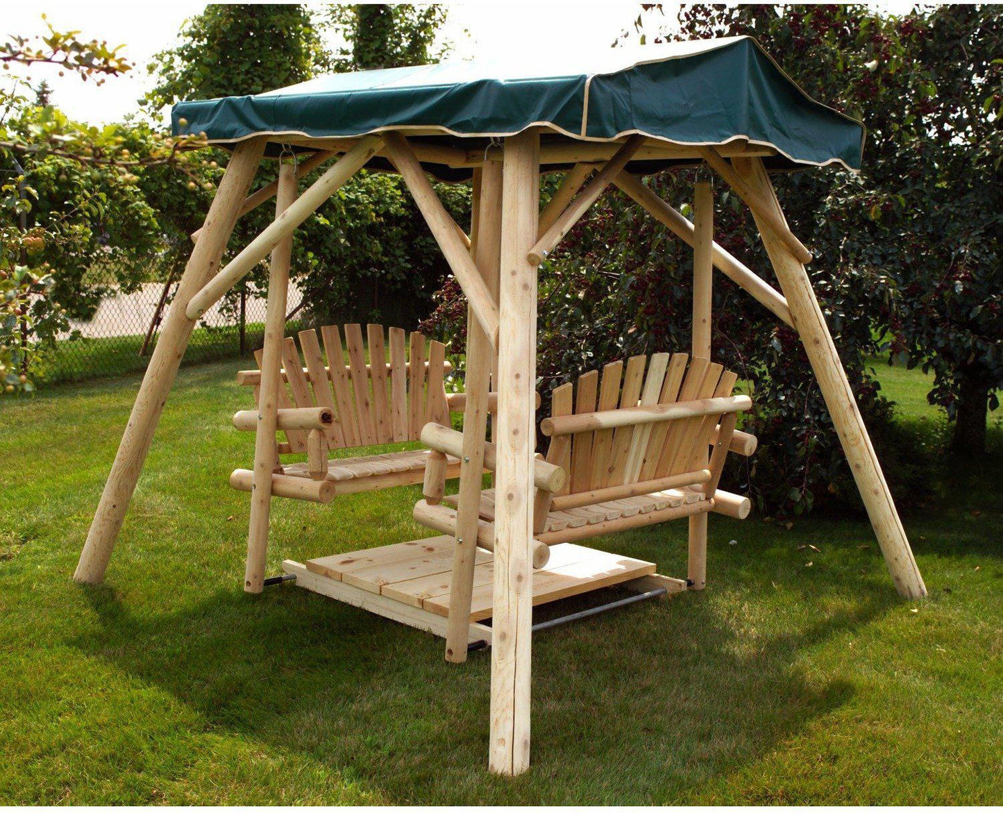 Face to Face Double Glider Swing with Canopy Rocking Furniture