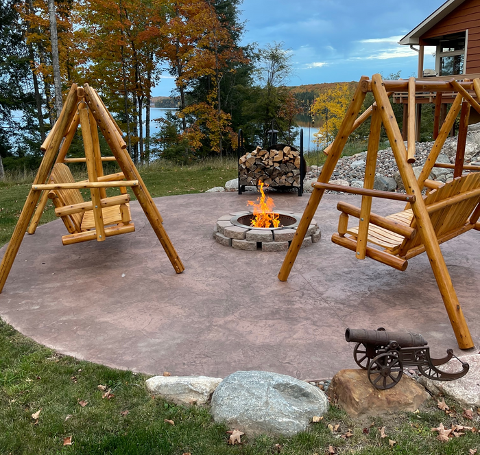 5 Cedar Lawn Swing with Canopy Moon Valley Rustic Rocking
