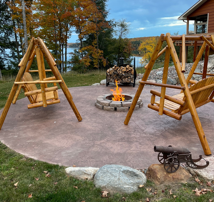 moon valley rustic 5ft cedar varnished lawn swing