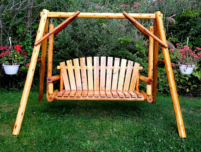 Cedar garden swing deals