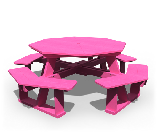 Patiova Recycled Plastic 5' Octagon Picnic Table with Seats Attached - LEAD TIME TO SHIP 4 WEEKS