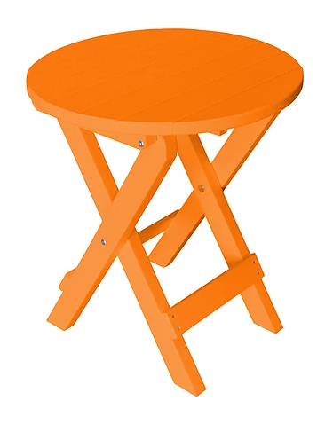 A&L Furniture Co. Recycled Plastic Round Folding Bistro Table - Orange