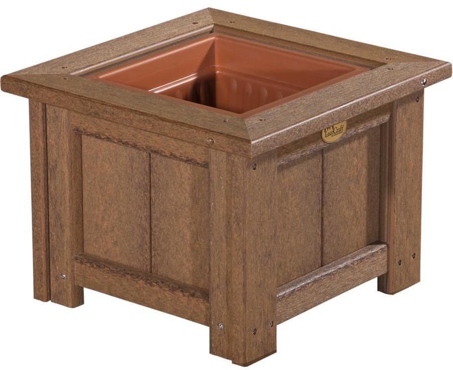 LuxCraft Recycled Plastic Classic 15" Square Planter - LEAD TIME TO SHIP 3 TO 4 WEEKS