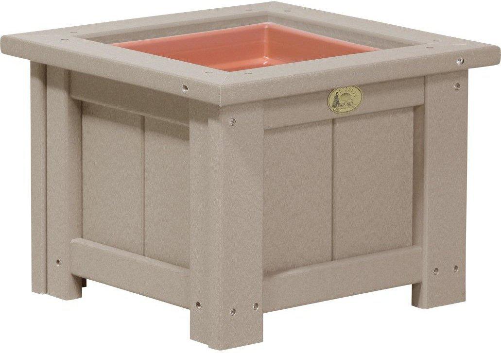 LuxCraft Recycled Plastic Classic 15" Square Planter - LEAD TIME TO SHIP 3 TO 4 WEEKS