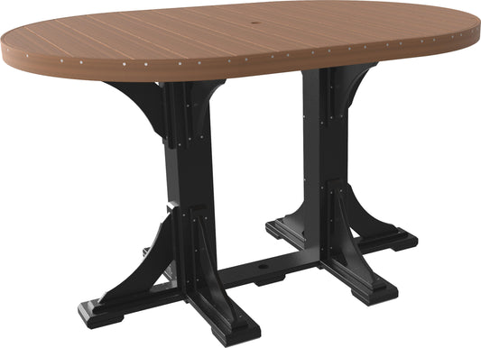 LuxCraft Recycled Plastic 4x6' Oval Table (BAR HEIGHT) - LEAD TIME TO SHIP 3 TO 4 WEEKS