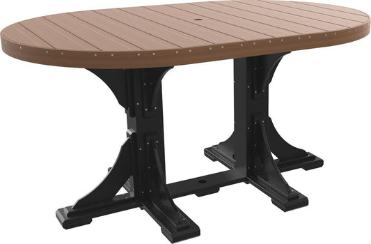 LuxCraft Recycled Plastic 4x6' Oval Counter Height Table - LEAD TIME TO SHIP 3 TO 4 WEEKS