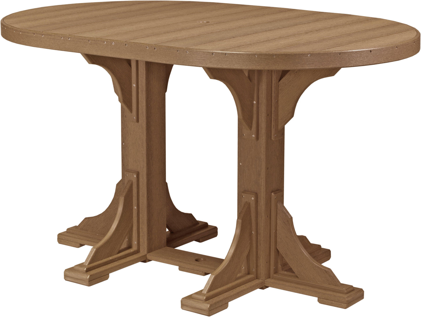 LuxCraft Recycled Plastic 4x6' Oval Table (BAR HEIGHT) - LEAD TIME TO SHIP 3 TO 4 WEEKS