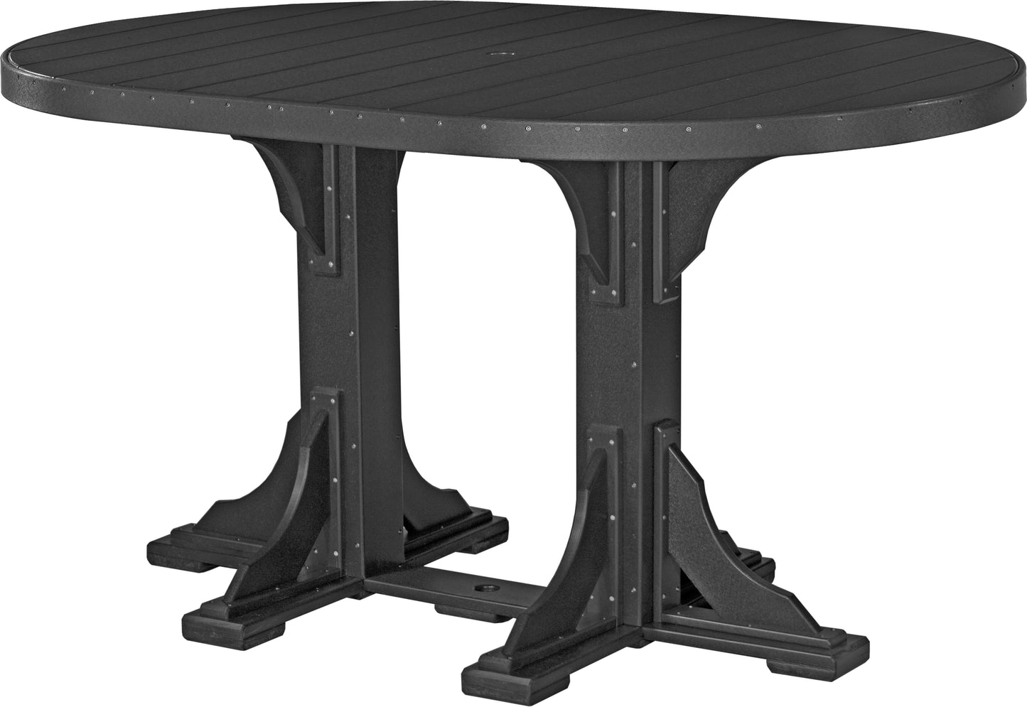 LuxCraft Recycled Plastic 4x6' Oval Table (BAR HEIGHT) - LEAD TIME TO SHIP 3 TO 4 WEEKS