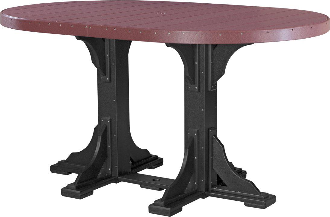 LuxCraft Recycled Plastic 4x6' Oval Table (BAR HEIGHT) - LEAD TIME TO SHIP 3 TO 4 WEEKS