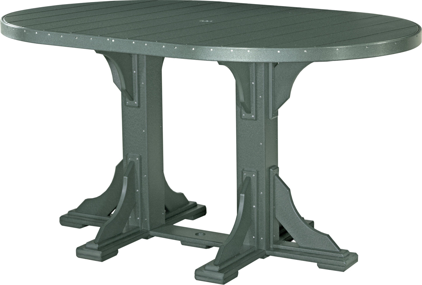 LuxCraft Recycled Plastic 4x6' Oval Table (BAR HEIGHT) - LEAD TIME TO SHIP 3 TO 4 WEEKS