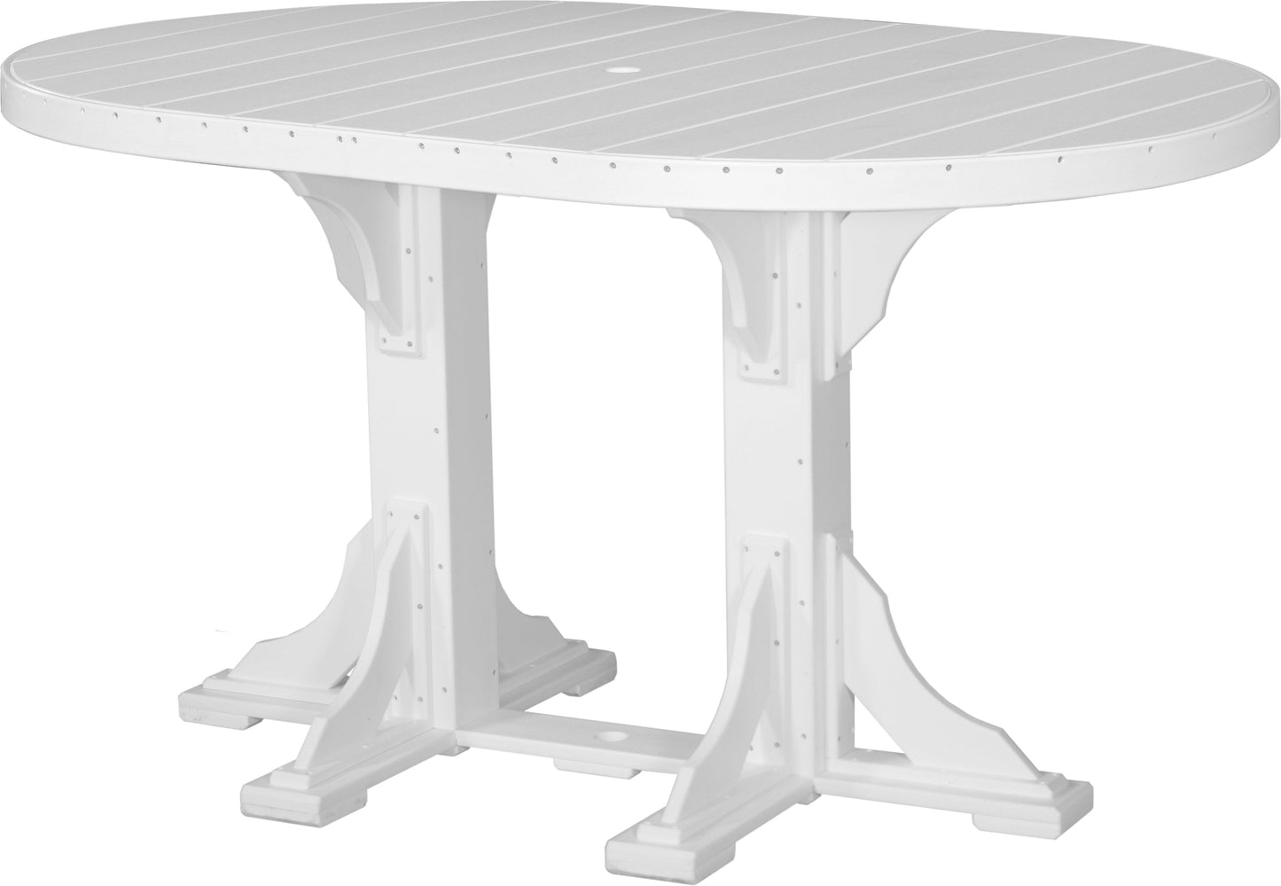 LuxCraft Recycled Plastic 4x6' Oval Table (BAR HEIGHT) - LEAD TIME TO SHIP 3 TO 4 WEEKS