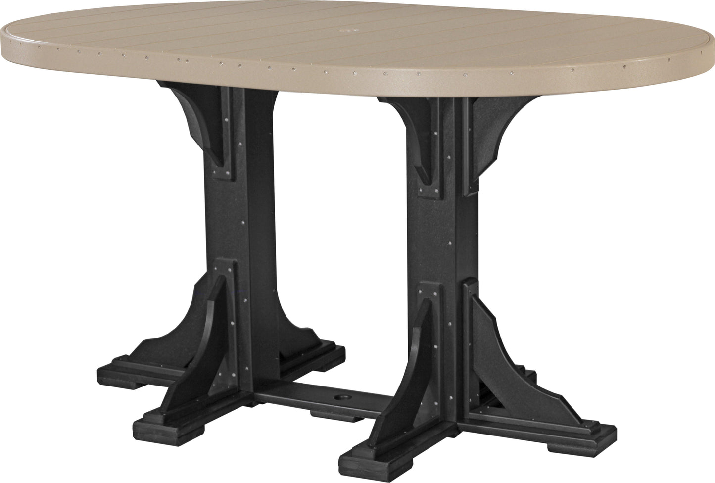 LuxCraft Recycled Plastic 4x6' Oval Table (BAR HEIGHT) - LEAD TIME TO SHIP 3 TO 4 WEEKS
