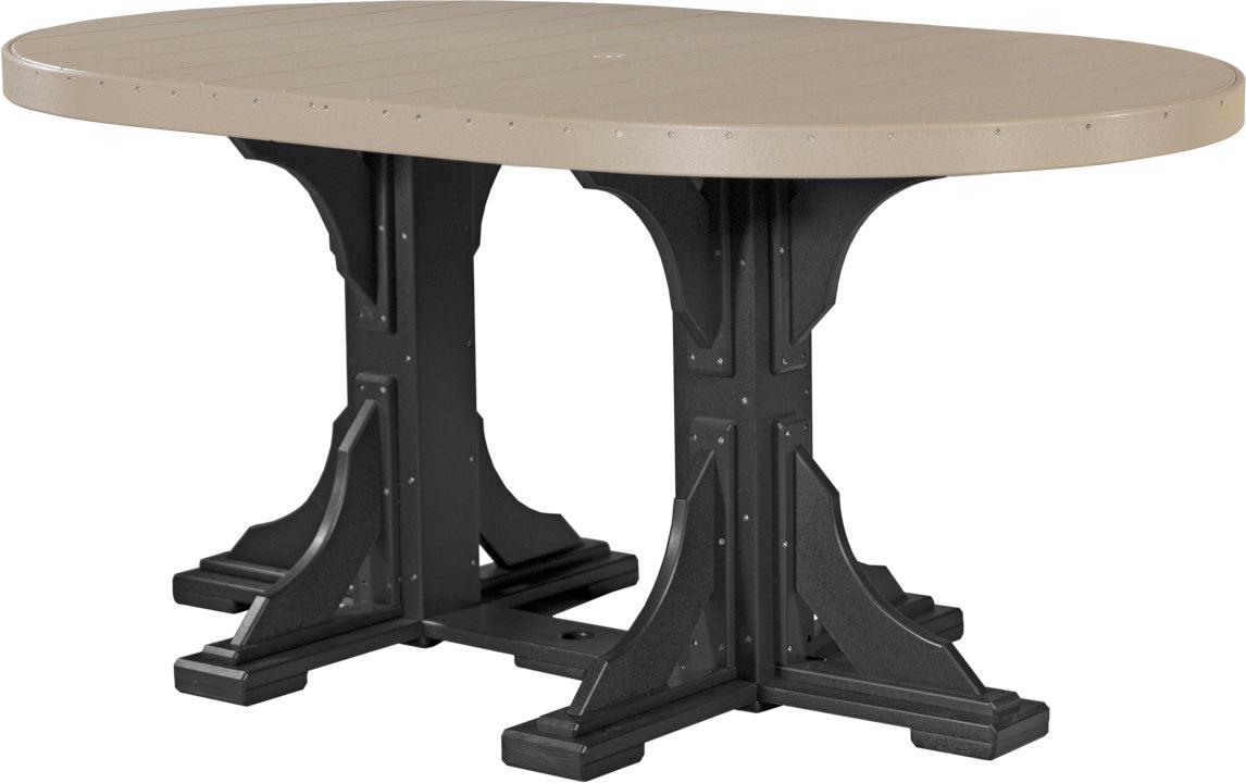 LuxCraft Recycled Plastic 4x6' Oval Counter Height Table - LEAD TIME TO SHIP 3 TO 4 WEEKS