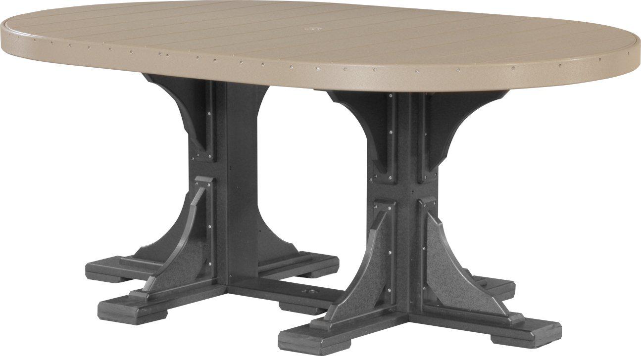 LuxCraft Recycled Plastic 4x6' Oval Table (DINING HEIGHT) - LEAD TIME TO SHIP 3 TO 4 WEEKS