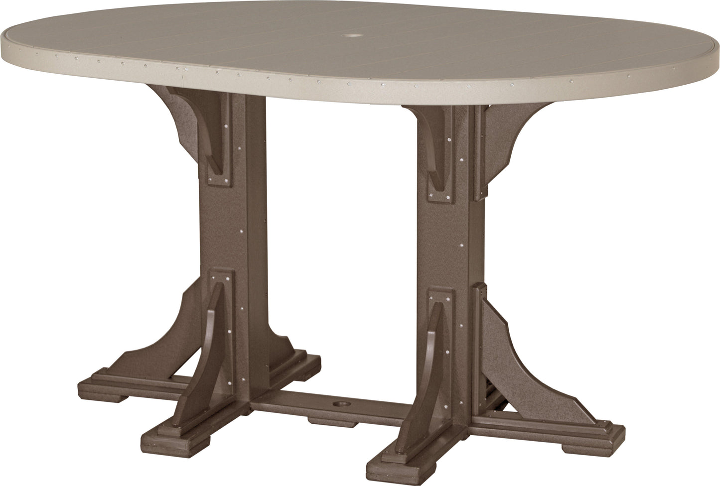LuxCraft Recycled Plastic 4x6' Oval Table (BAR HEIGHT) - LEAD TIME TO SHIP 3 TO 4 WEEKS
