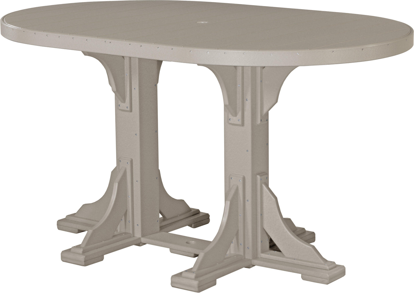 LuxCraft Recycled Plastic 4x6' Oval Table (BAR HEIGHT) - LEAD TIME TO SHIP 3 TO 4 WEEKS